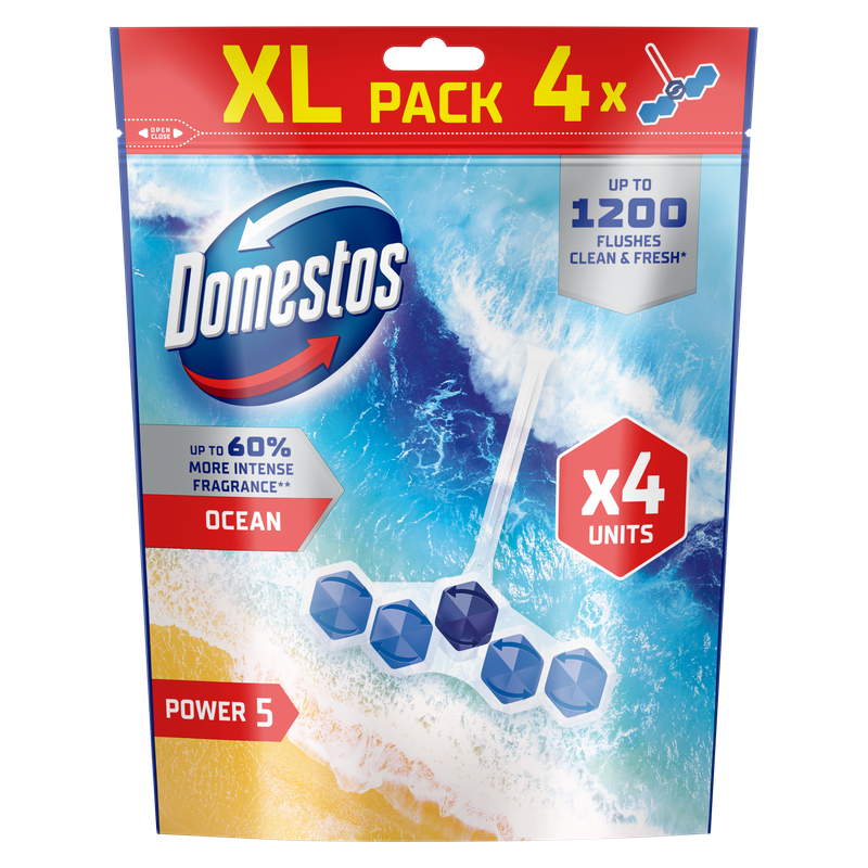 Domestos Kostka toaletowa Power 5 Ocean 4x50g